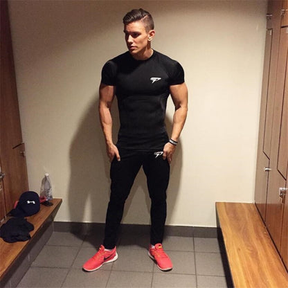 Spor T Shirt Erkek Rashgard Hızlı Kuru Fit Koşu T-Shirt Erkek Fitness Tshirt Elastik Spor Giyim Basketbol Tshirt