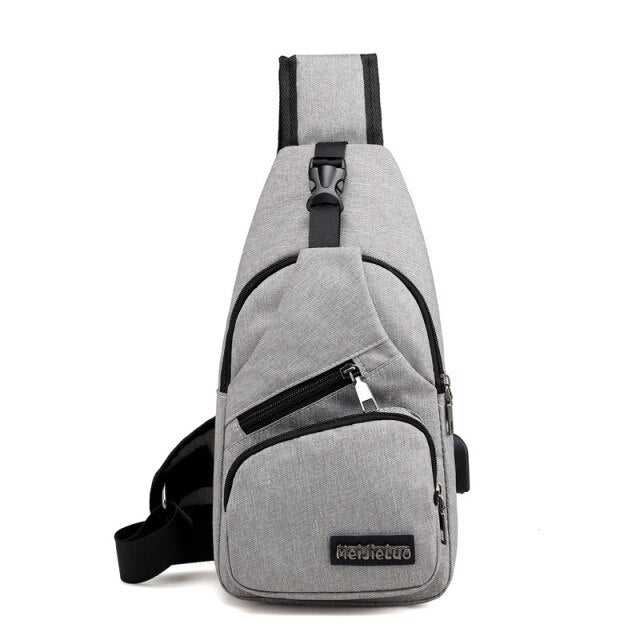 Male Shoulder Bags USB Charging Crossbody Bags Men Anti Theft Chest Bag School Summer Short Trip Messengers Bag