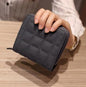 Women Short Wallets PU Leather Female Plaid Purses Nubuck Card Holder Wallet Fashion Woman Small Zipper Wallet With Coin Purse