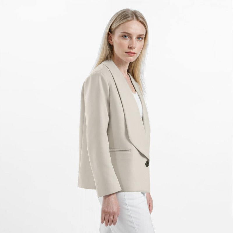 Cold apricot commuter suit jacket women's one button loose and simple temperament suit