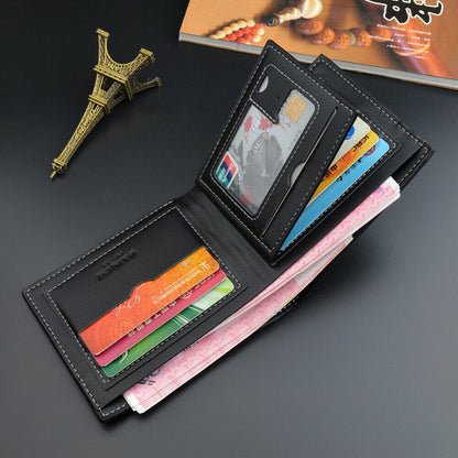 Men Business Leather Billfold Wallet Brand Luxury Short Slim Male Purses Money Credit Card Thin Hombre Billetera Portafoglio