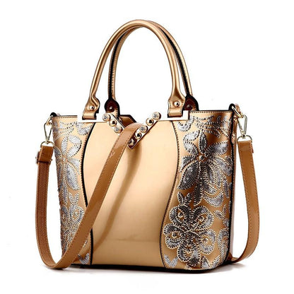 Sequin Embroidery Women Bag Patent Leather Handbag Diamond Shoulder Messenger Bags