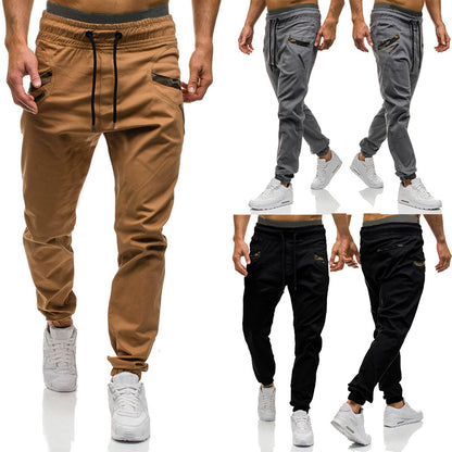 Moda Erkek Spor Salonları Saf renk Pantolonlar Joggers Fitness Günlük Uzun Pantolonlar Erkek Antrenman Skinny Eşofman Pantolonları Jogger Eşofman Pantolonları