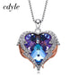 Cdyle Angel Wings Necklace Crystals from Swarovski Necklaces Fashion Jewelry For Women Heart Of Angel Mother's Day Gifts