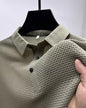 Flip collar T-shirt for men's short sleeved business casual T-shirt for men's Polo shirt