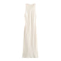 Round neck sleeveless backless solid color long dress for women