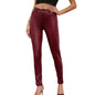 New European and American Women's Casual Pants Leggings PU Leather Pants