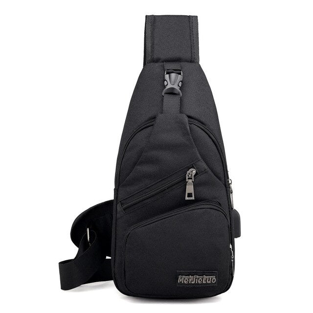 Male Shoulder Bags USB Charging Crossbody Bags Men Anti Theft Chest Bag School Summer Short Trip Messengers Bag