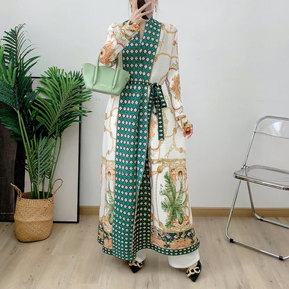 Autumn vacation style coat jacket cape printed Arab robe