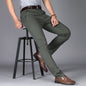 Men's casual pants fashionable stretch cotton slim fit straight leg long pants thin men's pants