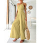 Women's sexy camisole waist wide leg sleeveless cotton linen jumpsuit