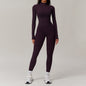 Naked waist hugging yoga jumpsuit, outdoor tight fitting and warm jumpsuit, running and fitness suit