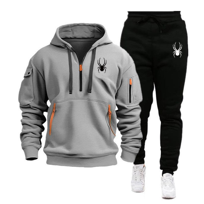 SP-Elegante Europäisches und amerikanisches Herren-Sport-Hoodie-Set, bedruckter lässiger Sport-Hoodie-Kapuzenanzug für Männer