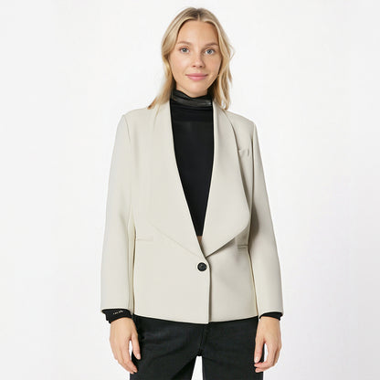 Cold apricot commuter suit jacket women's one button loose and simple temperament suit