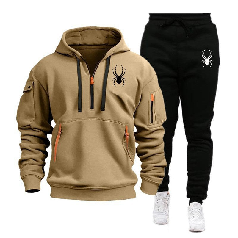 SP-Elegante Europäisches und amerikanisches Herren-Sport-Hoodie-Set, bedruckter lässiger Sport-Hoodie-Kapuzenanzug für Männer