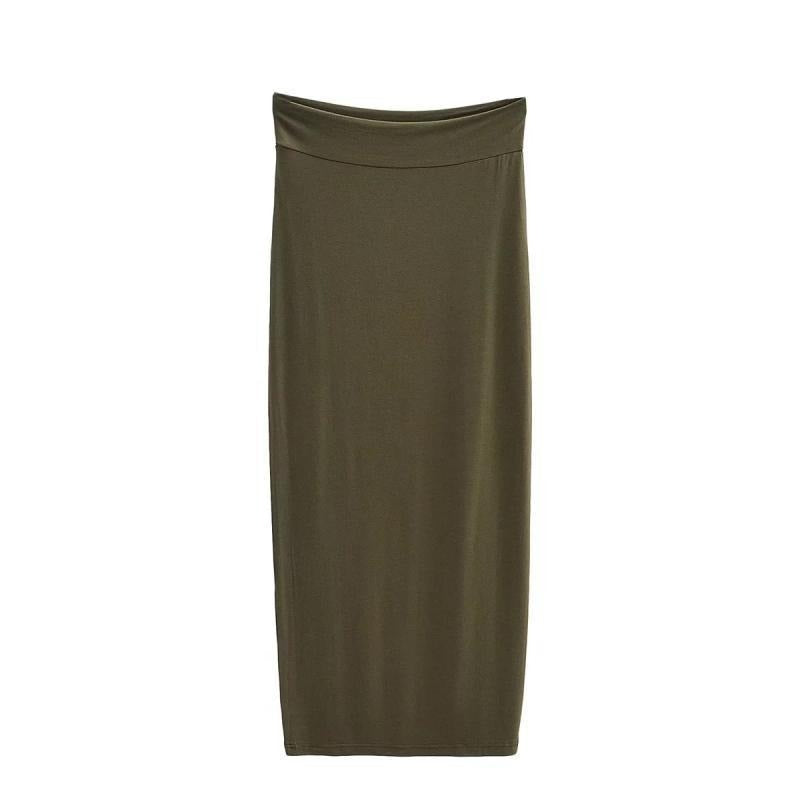 Straight tube skirt comfortable elastic slim fit women's hip hugging skirt mid length skirt