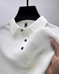 Flip collar T-shirt for men's short sleeved business casual T-shirt for men's Polo shirt