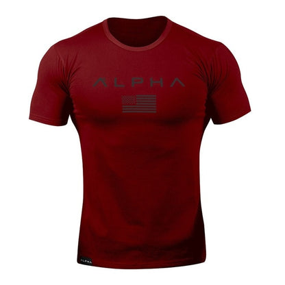 Spor T Shirt Erkek Pamuklu Kuru Fit Spor Salonu Antrenman T-Shirt Erkek Rashgard Koşu Gömleği Spor Giyim Spor Vücut Geliştirme Gömleği Fitness Üst