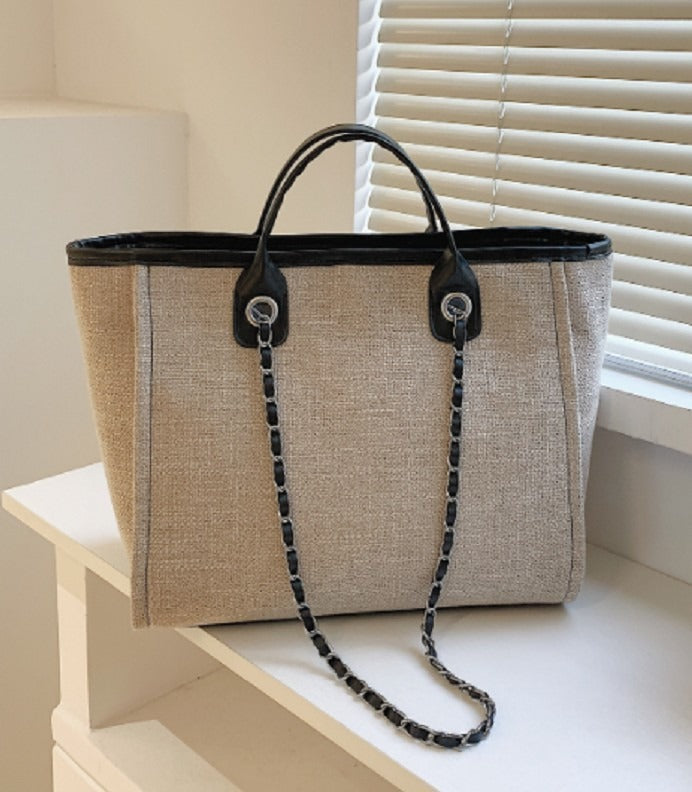 Wholesale New Bucket Bag Women Large Capacity Canvas Shoulder Chain Tote Bag