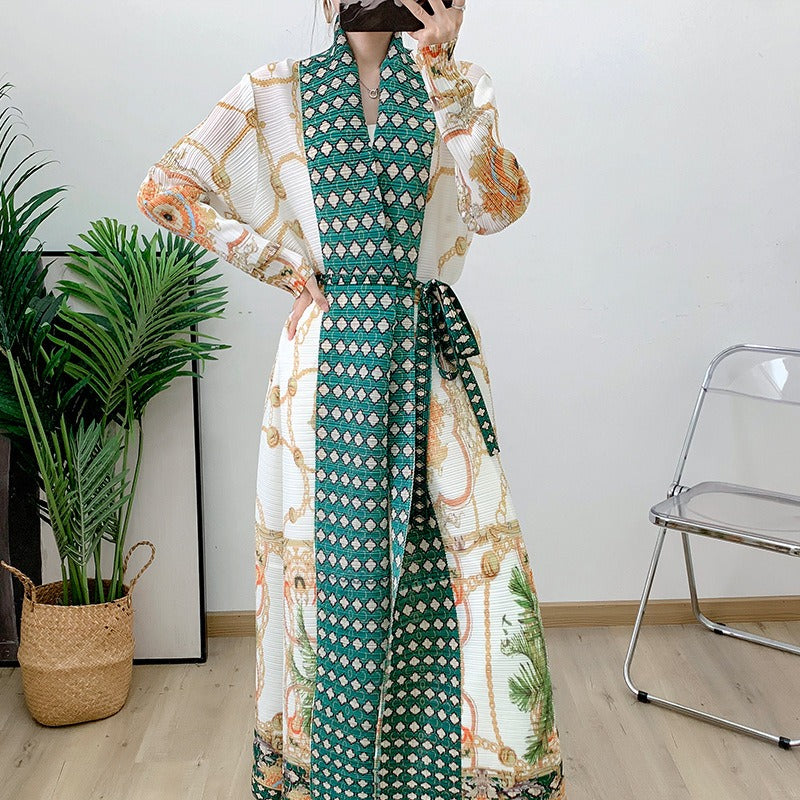 Autumn vacation style coat jacket cape printed Arab robe