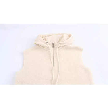 French fashion  towel thick casual half zipper hooded knitted vest