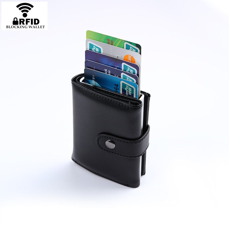 Men And Women Genuine Leather Credit card Case Pocket Box Business ID Card Holder Cover Birthaday Gifts