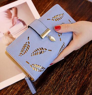 Mara's Dream Brand Leaves Hollow Women Wallet Soft PU Leather Women's Clutch Wallet Female Designer Wallets Coin Card Purse