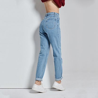 Slim Pencil Pants Vintage High Waist Jeans Full Length Pants Loose Cowboy Pants