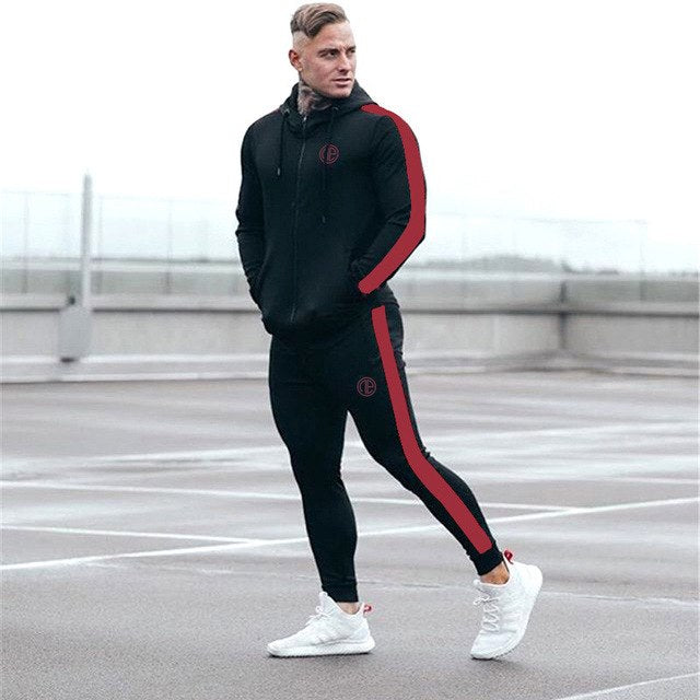 Spor Erkek Eşofman Takımı Koşu Spor Erkek Takımı Spor Giyim Takımı Jogger Fitness Vücut Geliştirme Spor Takımları Erkek Kapşonlu+Pantolon Takım Erkek 