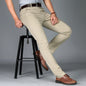 Men's casual pants fashionable stretch cotton slim fit straight leg long pants thin men's pants