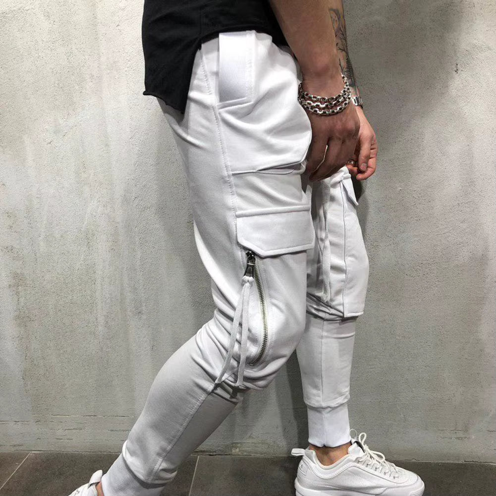 Autumn Spring Summer Casual Pants Male Big Size 3XL Multi Pocket Jeans Oversize Pants Overalls Elastic Waist Pants plus Size Men