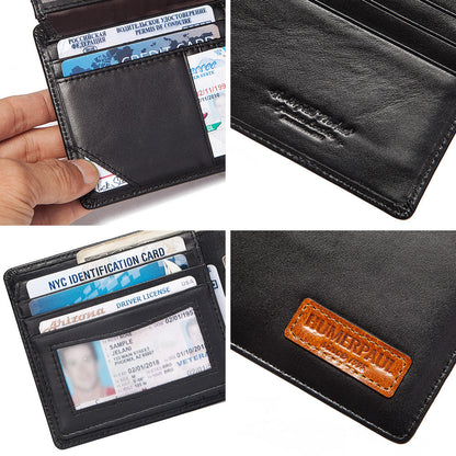 Suitable For AirTag Anti-Lost Device RFID Anti-Magnetic Wallet Large Capacity Multi Card First Layer Cowhide Men's Leather Wallet