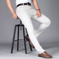 Men's casual pants fashionable stretch cotton slim fit straight leg long pants thin men's pants