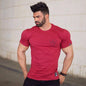 Spor T Shirt Erkek Pamuklu Kuru Fit Spor Salonu Antrenman T-Shirt Erkek Rashgard Koşu Gömleği Spor Giyim Spor Vücut Geliştirme Gömleği Fitness Üst