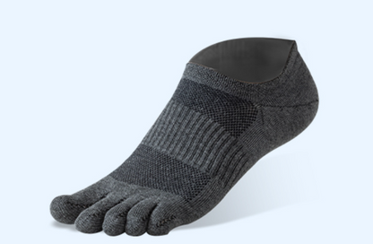 1 Paar Fünf-Finger-Kurzsocken aus reiner 100% Baumwolle Uni-Sex schweißabsorbierend, antibakteriell, atmungsaktiv, Mesh-Bootssocken, Laufsport-Zehensocken