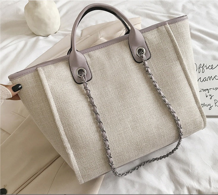 Wholesale New Bucket Bag Women Large Capacity Canvas Shoulder Chain Tote Bag