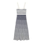 Women's Autumn Dress with Diagonal Knitted Stripes