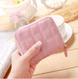 Women Short Wallets PU Leather Female Plaid Purses Nubuck Card Holder Wallet Fashion Woman Small Zipper Wallet With Coin Purse