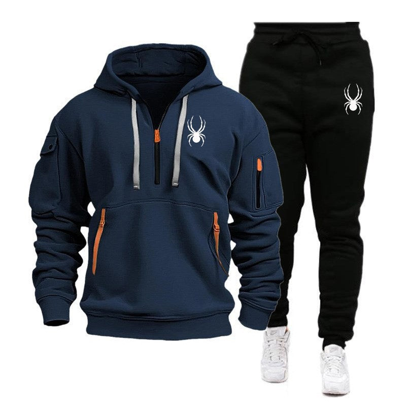 SP-Elegante Europäisches und amerikanisches Herren-Sport-Hoodie-Set, bedruckter lässiger Sport-Hoodie-Kapuzenanzug für Männer