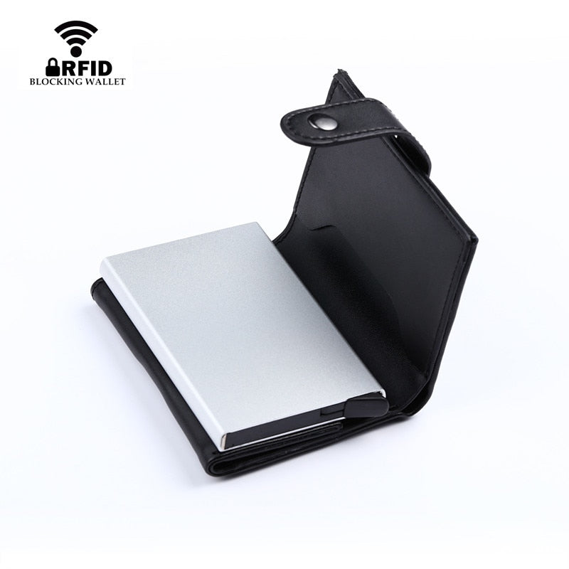 Men And Women Genuine Leather Credit card Case Pocket Box Business ID Card Holder Cover Birthaday Gifts