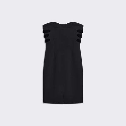 Solid color short dress for women's fashion slim fit strapless dress