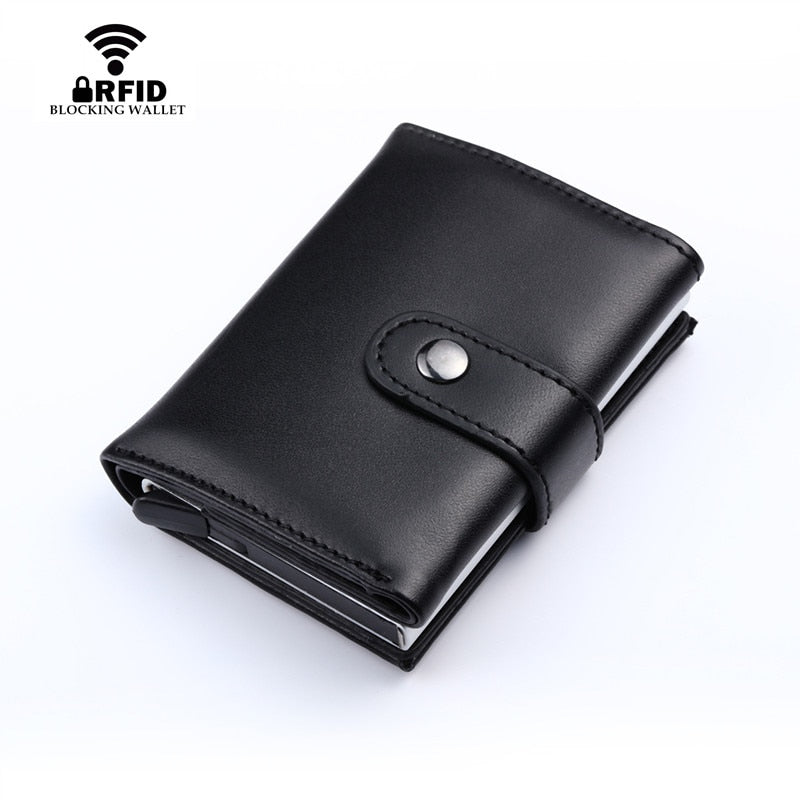 Men And Women Genuine Leather Credit card Case Pocket Box Business ID Card Holder Cover Birthaday Gifts