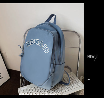 Korean Version Schoolbag Women's New Trendy Japanese Printing Simple Small Fresh Large Capacity Junior High School High School Backpack Men