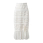 Tank top with ruffled edge and split half skirt fashionable and gentle in spring and summer