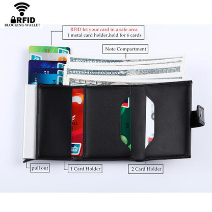 Men And Women Genuine Leather Credit card Case Pocket Box Business ID Card Holder Cover Birthaday Gifts