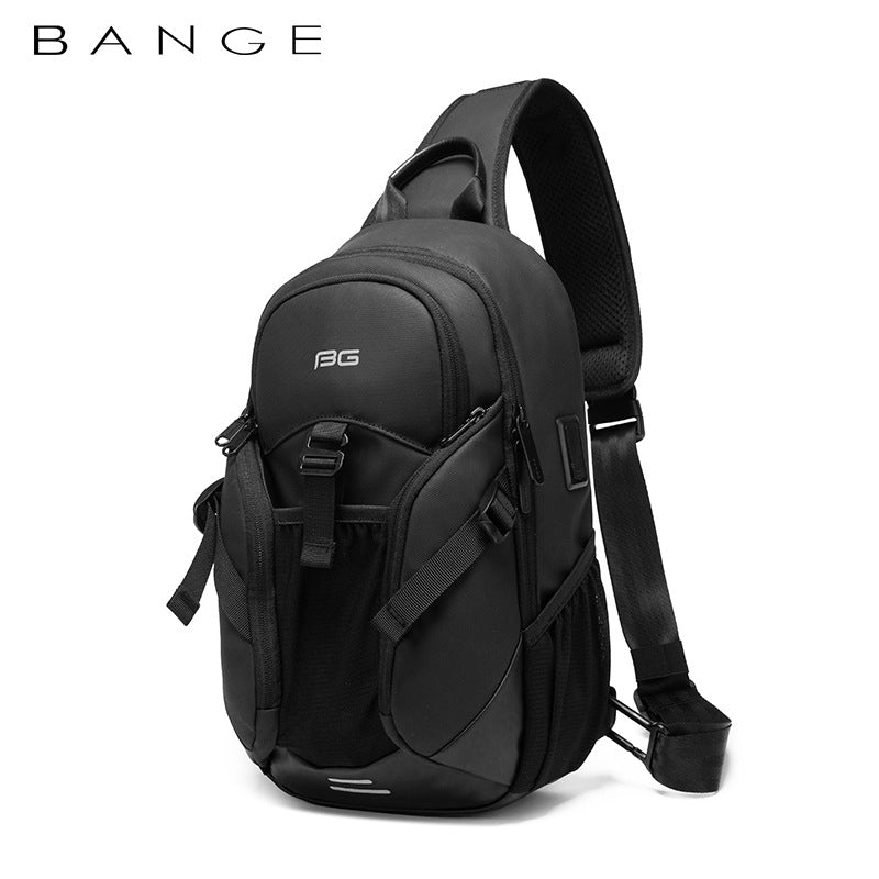 New Men's Summer Chest Bag Fashion Trend Atmospheric Business Messenger Bag All-Match USB Shoulder Bag