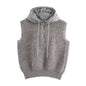 French fashion  towel thick casual half zipper hooded knitted vest