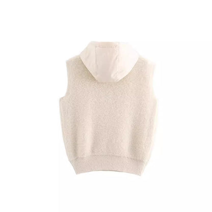 French fashion  towel thick casual half zipper hooded knitted vest