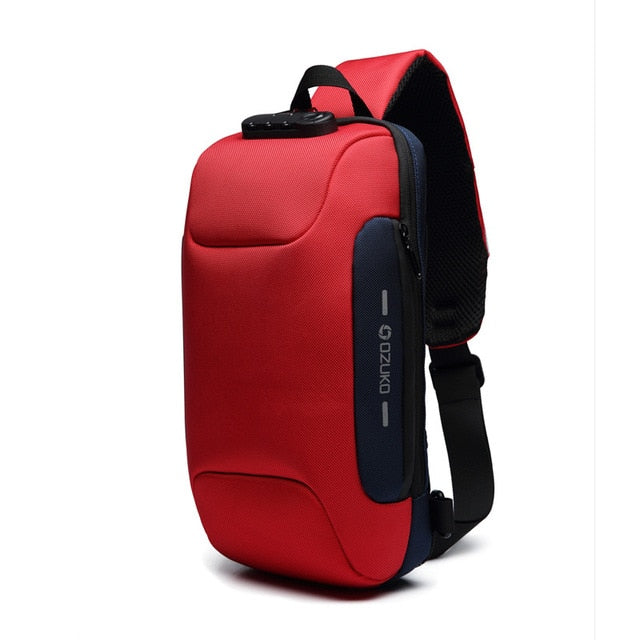 OZUKO Multifunction Crossbody Bag for Men Anti-theft Shoulder Messenger Bags Male Waterproof Short Trip Chest Bag Pack