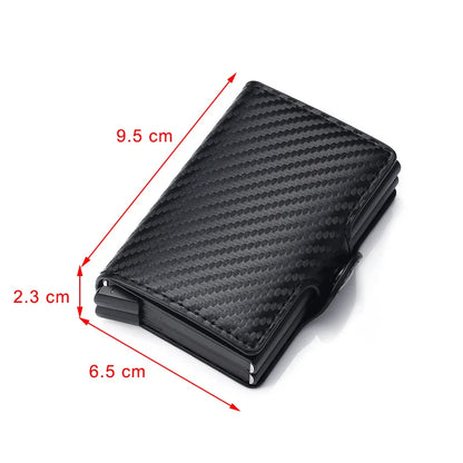 Carbon Fiber Leather Men Wallet Money Bag